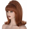 Coraline Womens Flip Wig 70s 60s Retro Beehive Style Bouffant