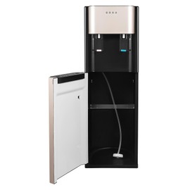 LyeXD Bottom Loading Water Cooler Dispenser, Hot and Cold Water Dispenser for 5 Gallon Bottles, Stainless Steel Water Dispenser with Heating and Cooling Functions, Overload Protection for Home (Gold)
