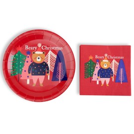 Fabuplates Premium Heavyweight Decorative Paper Plate and Napkin Set