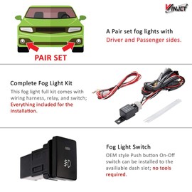 Winjet OEM Series for [2012-2013 Civic Coupe] Driving Fog Lights + Switch + Wiring Kit (Yellow)