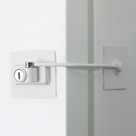 Guardianite Premium Refrigerator Lock with Built-in Keyed Lock (White)