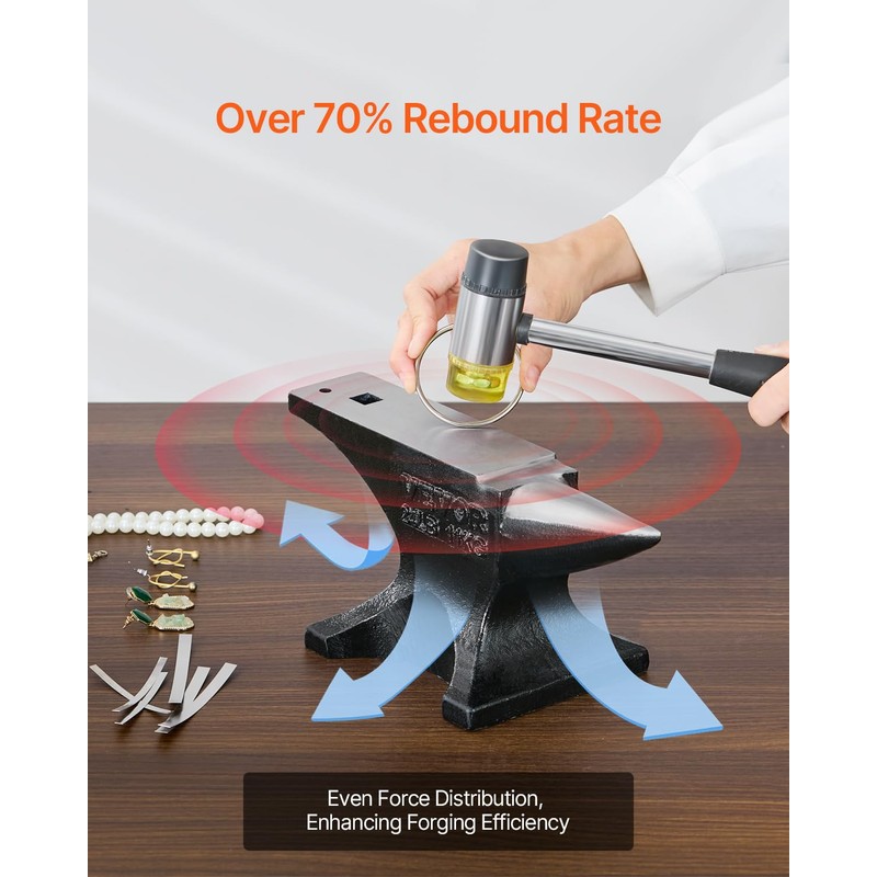 VEVOR Single Horn Anvil, 25lbs Cast Steel Anvil with Stable
