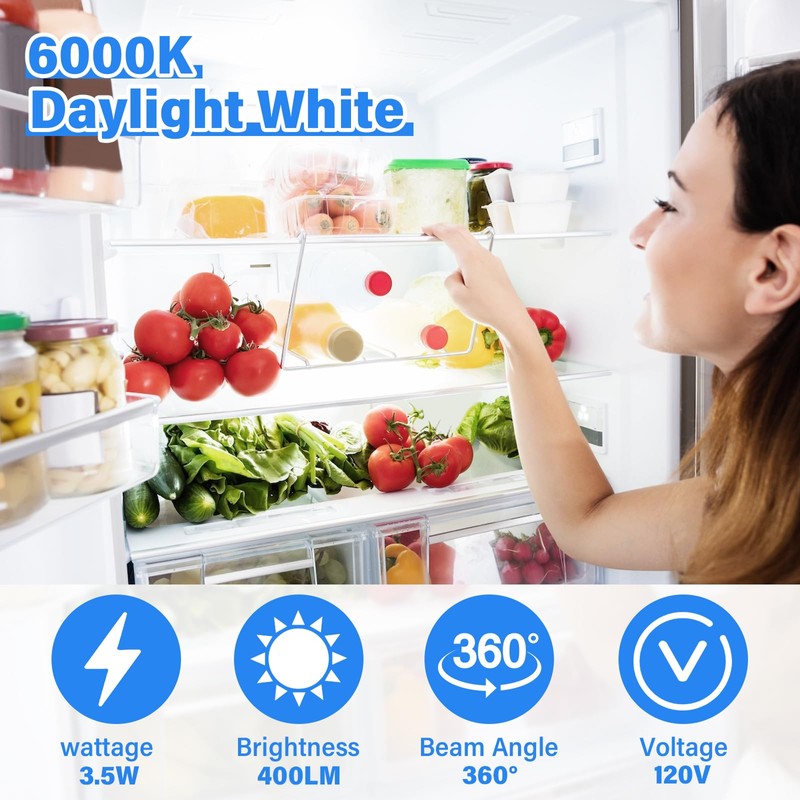 KEI D34L Refrigerator Bulb 5304511738 LED Refrigerator Light Bulbs Compatible