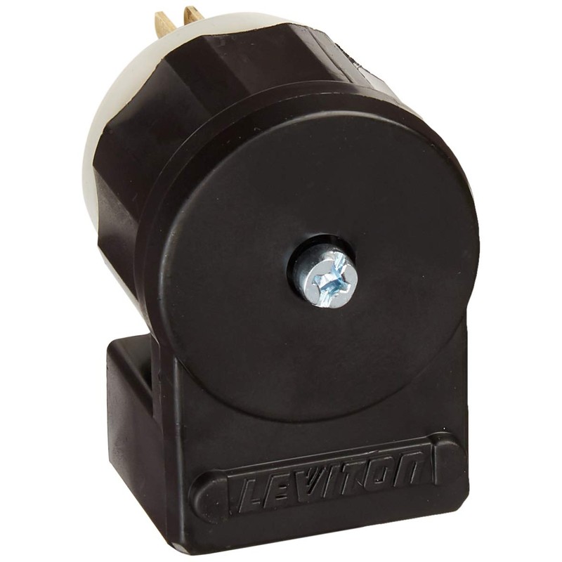 Leviton 20 Amp, 250 Volt, Straight Blade, Angle Plug, Industrial
