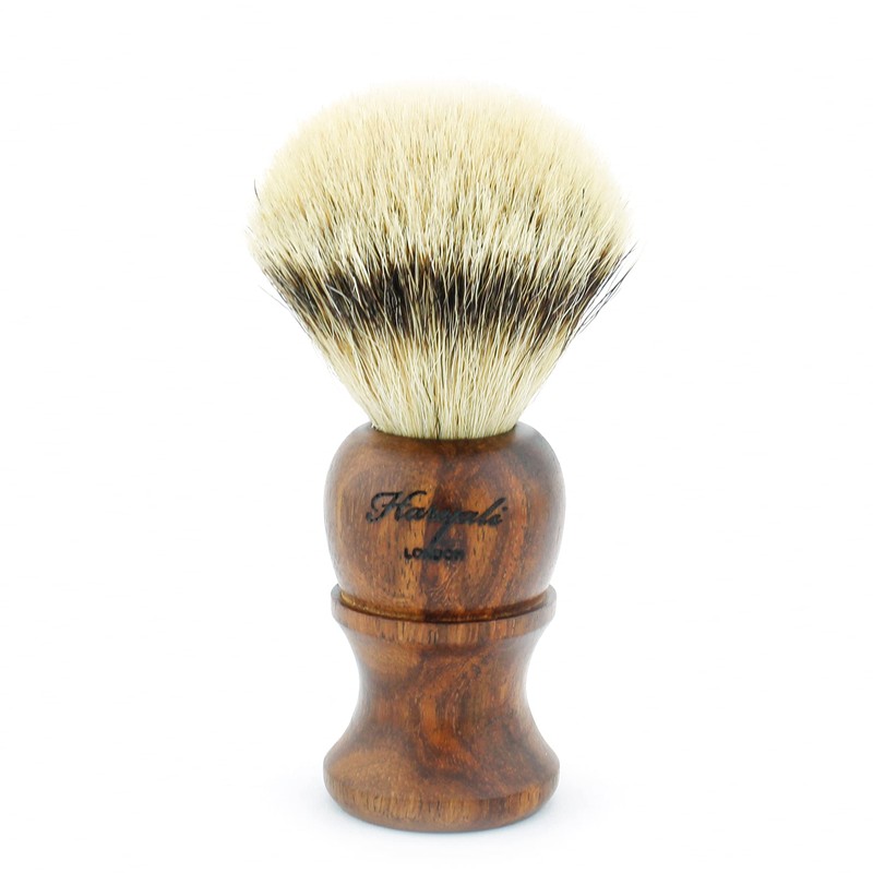 3-Piece Wooden Shaving Set for Men Silver Tip Badger Hair