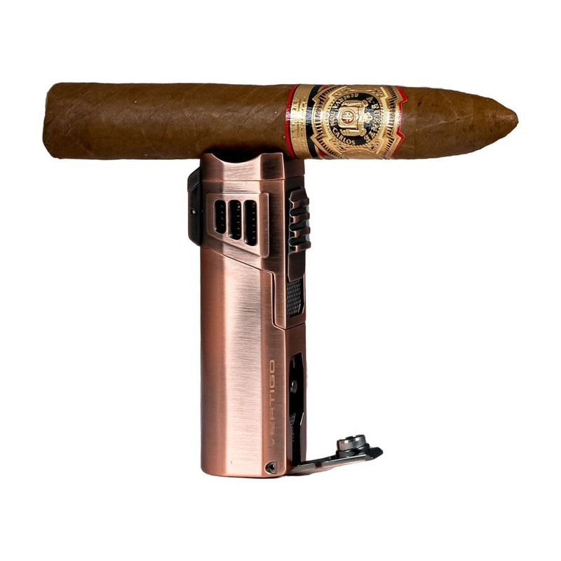 Vertigo Crown Quad Torch Lighter with Cutter (Copper)