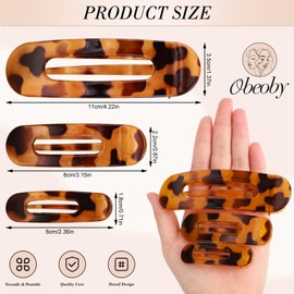 obeoby 15 PCS Flat Hair Clips for Women & Girls, 5 Colors French Flat Claw Clips 3 Sizes Barrettes for Thin Thick Fine Hair
