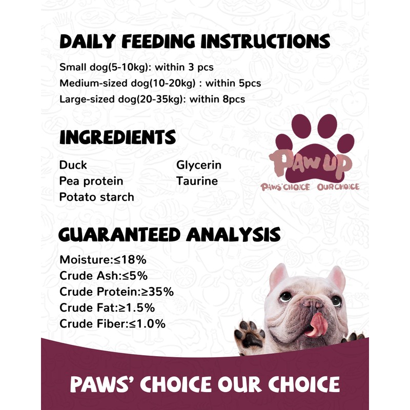 PAWUP Duck Jerky Strips Dog Treats, Training Treats for Dogs