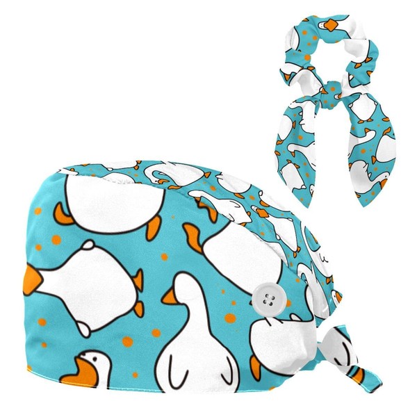 Bouffant Caps with Hair Tie Working Cap with Sweatband Tie