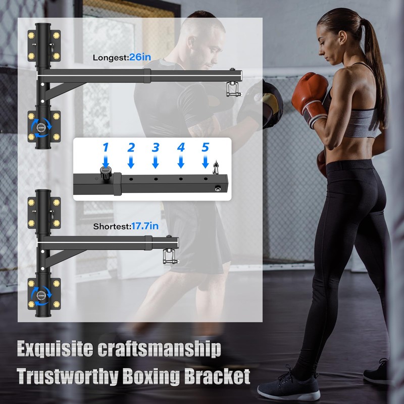 BaiYuan Heavy Bag Hanger - Adjustable Wall Mount Punching Bag