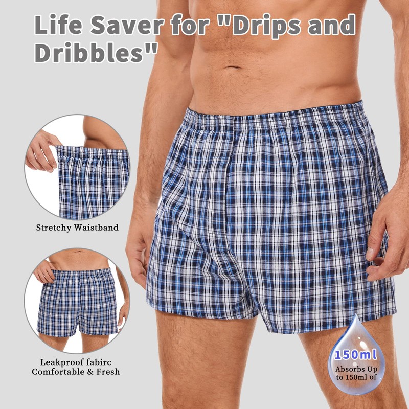 PurityLock Incontinence Underwear Washable for Men - Reusable Boxer Briefs