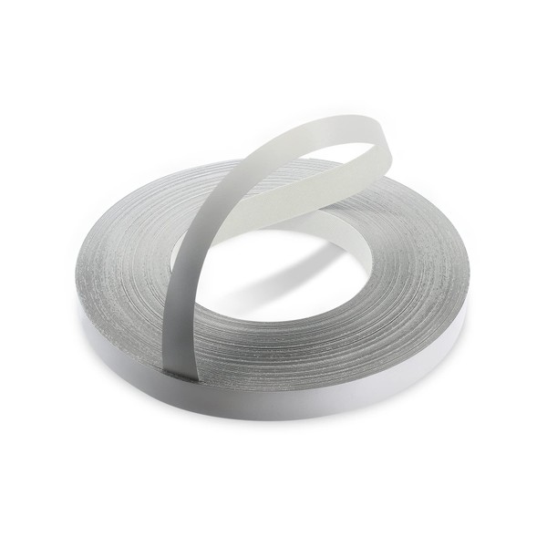 WoodPress® 22mm Pearlised Grey Melamine Pre-Glued Veneer Edging Tape – 50m Trade Roll – Iron-On Wood Application
