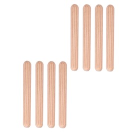 Wooden Dowel Pins, 50pcs Woodworking Dowels, 6mm Cabinet Drawer Round Fluted Wooden Craft Dowel Pins Rods (M6*50pcs)