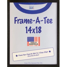 Frame USA "Frame-A-Tee Series, 14x18, Black Wood T-Shirt Frame for Large and XL shirts