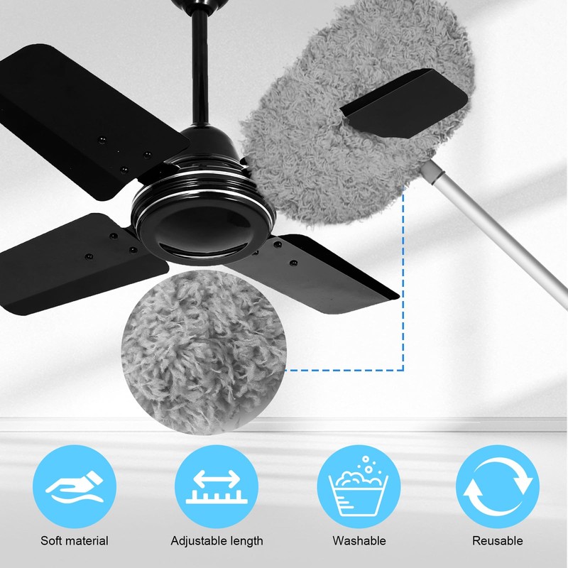 Eunice 7FT Ceiling Fan Duster with Extension Pole, Adjustable and