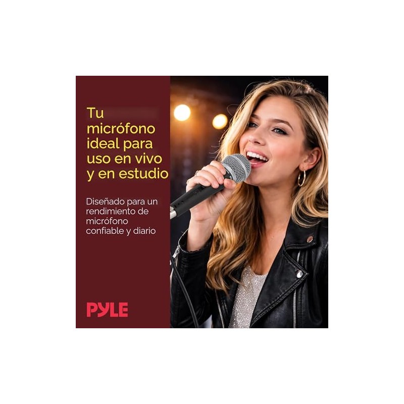 Pyle PDMIC59 - Micrófono vocal dinámico profesional, micrófono de mano
