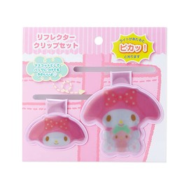 Sanrio 763985 Sanrio Reflector Clip, Reflector, Pink, Set of 2, My Melody Character