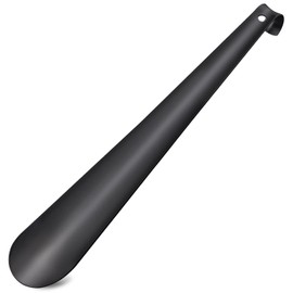 OIATAIO Premium Black Metal Shoe Horn Long Handle For Seniors, 16.5", 7.05Ounces, Thicker and tougher, Long Shoe Horns For Boots, or Extra Long ShoeHorn for Kids