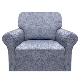 Granbest Stretch Sofa Cover Super Soft Microfiber Armchair Cover Sofa Slipcover Spandex Couch Cover 1 Seater Furniture Protector with Anti-Slip Foams(1 Seater,Texture Pattern)
