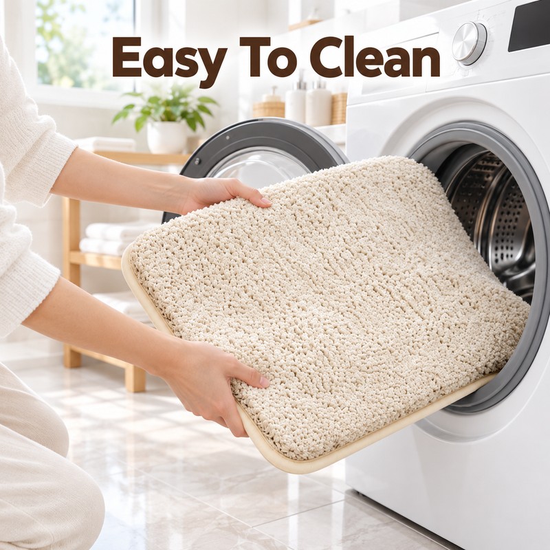 50cm x 80cm Water Absorbent Non-Slip Bathroom Mat – Thick