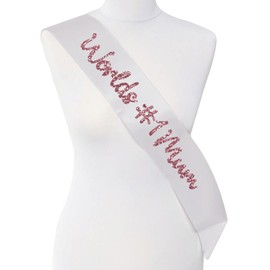 SMARTYPANTS Worlds #1 Mum Dusky Pink Glitter Sash Number 1 Mother's Day Occasion Gift Idea