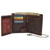 MARSHAL Men's Chain Biker Vintage Leather RFID Blocking European Style