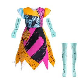 Lito Angels Sally Kostüm Kleid Verkleidung mit Zubehör für Kinder Mädchen Größe 6-7 Jahre 122, Orange (Tag-Nummer 140)