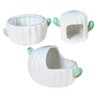 WOONEKY 3pcs Ceramic Hamster Hideout with Food Bowl and Bath