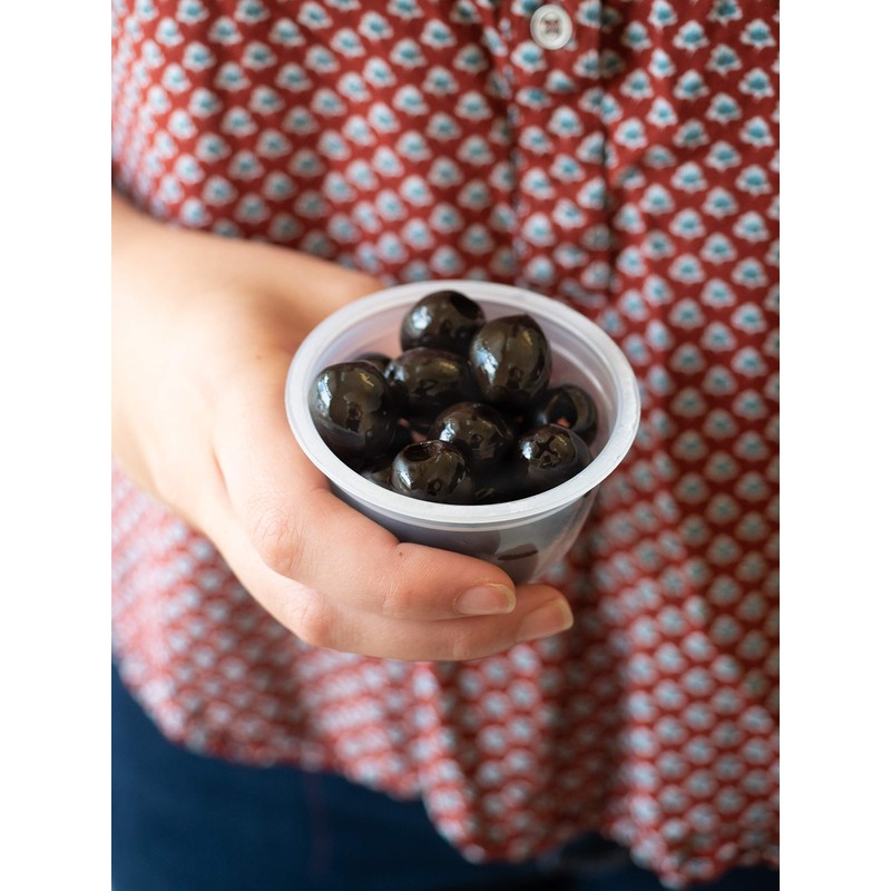 LINDSAY Snack and Go Medium Black Ripe Pitted Olives, Case