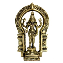 ESPLANADE Brass Balaji Narayana Moorti Murti Idol Statue Praying Idol for Pooja, Vishnu Narayan - Home Decor (7" inches Height)