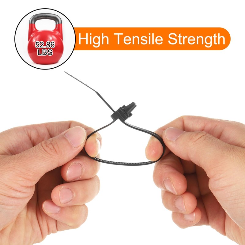 HARFINGTON 50pcs Push Mount Cable Zip Tie 7.9" x 0.19"