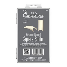 Pro Impressions 100-Piece Advance Natural Square Smile Nail Tips Set