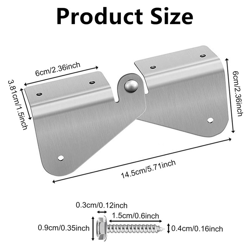 4 PCS Stainless Steel Gutter Extension Hinge, Downspout Extension Flip-Up