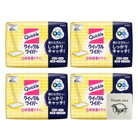 Kao Quickle Wiper Floor Cleaning Tool, Dry Sheet, Set of 4, Includes Kunutonn Original Logo e