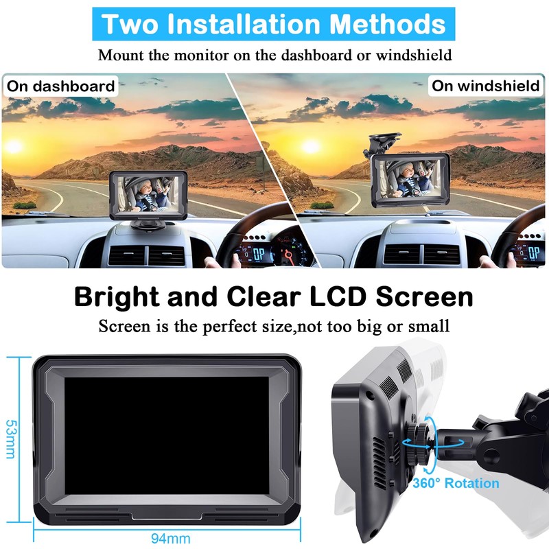 Baby Car Camera Easy Install: Rear-Facing Infant View for Cars