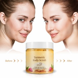 Turmeric Body Scrub - Exfoliating for Smooth, Moisturized Skin - Helps with the Appearance of Dark Spots - Deep Cleansing with Turmeric