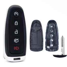 Key Fob Shell Case Replacement Fits for Ford Edge Explorer Focus Taurus Flex Expedition Lincoln MKS MKT MKX Navigator 2011 2012 2013 2014 2015 2016 2017 Keyless Entry Remote Control 5 Button Pad Cover
