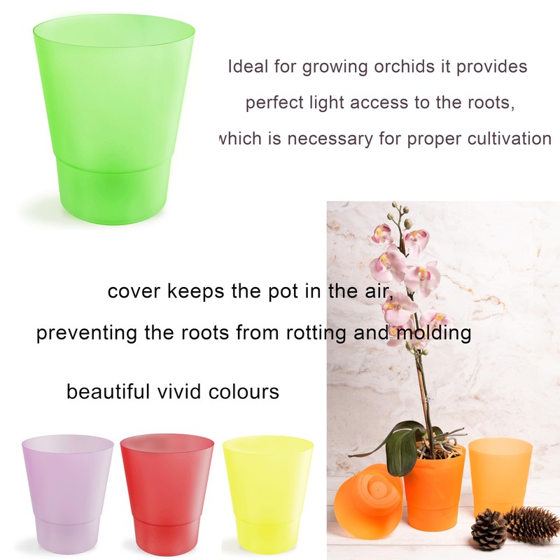 Home Garden Ornaments Orchid Pots, Flower Planter - Decorative Semi