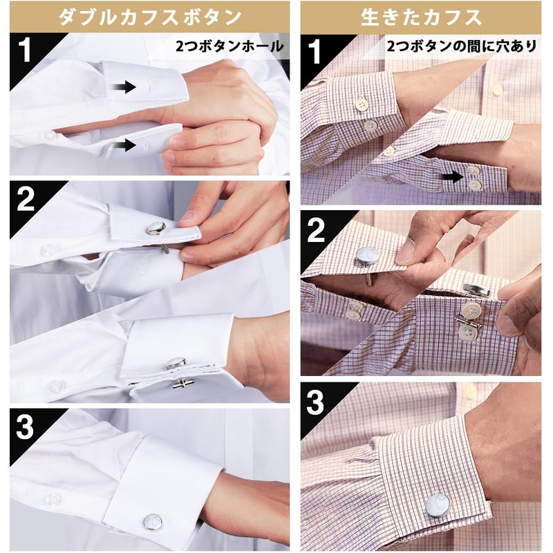 FACIACC Men's Silk Chief Tie Clip, Cufflinks Set of 4,