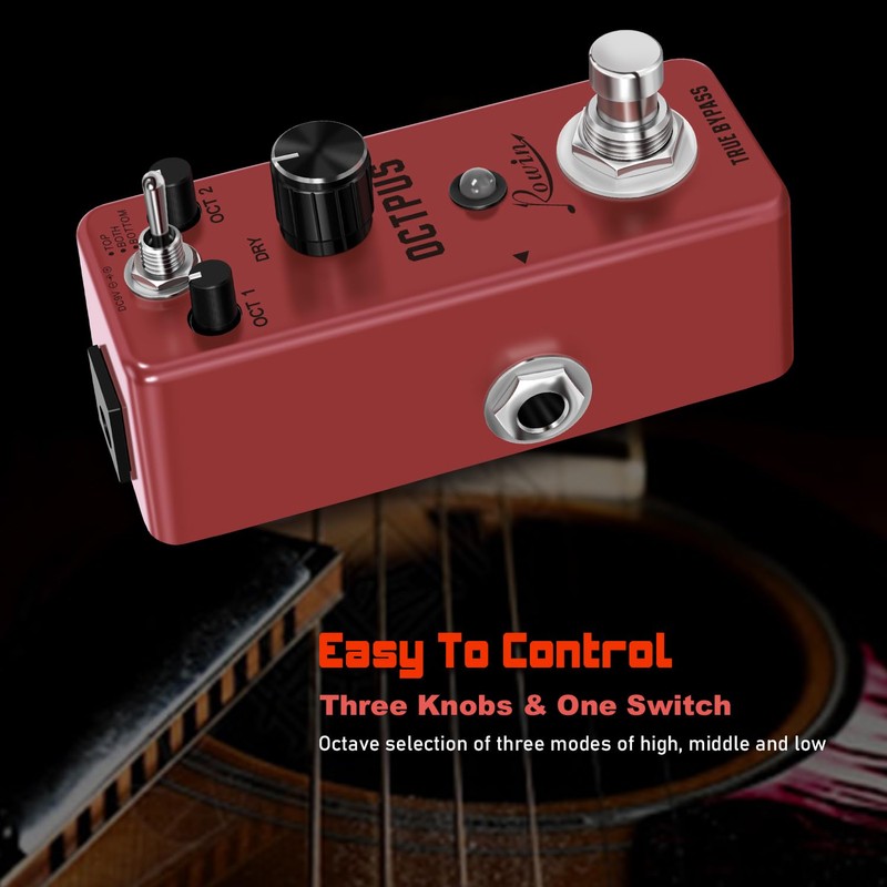 Rowin Polyphonic Octave Guitar Effects Pedal Pure Octopus Digital Mini
