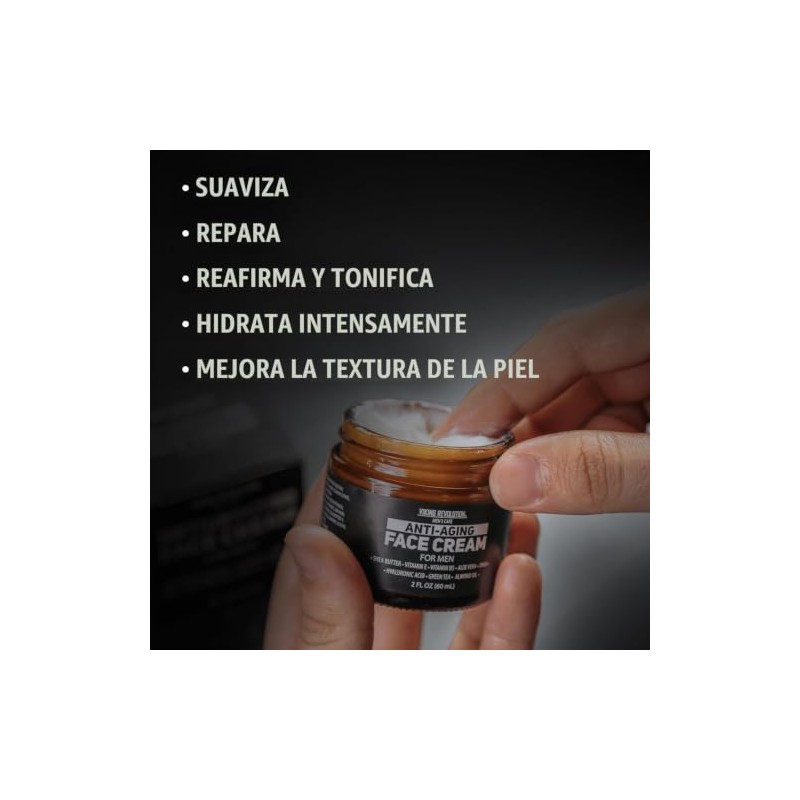 Viking Revolution Crema Facial Antienvejecimiento Hombres Hidratante Ácido Hialurónico Aloe