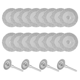 sourcing map 20 Pcs 16mm Diamond Cutting Wheels Cut Off Wheel with 4 Pcs Mandrels for Rotary Tool