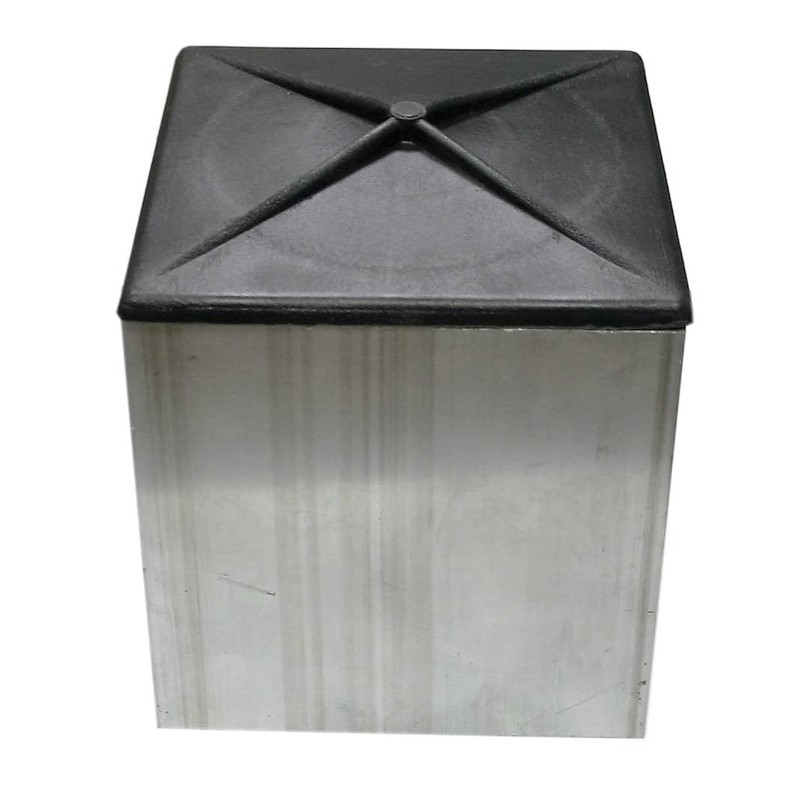 4" Square Light Pole Top Cap- Black Plastic by Deltech