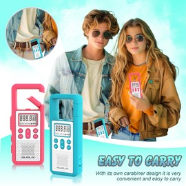 Long Range Rechargeable Walkie Talkie 4-Pack with FM/NOAA, Weather Alert, LED Flashlight, USB Rechargeable, Bright Colors, Adjustable Volume, Ideal for Camping Survival (Rose Blue Green Orange)