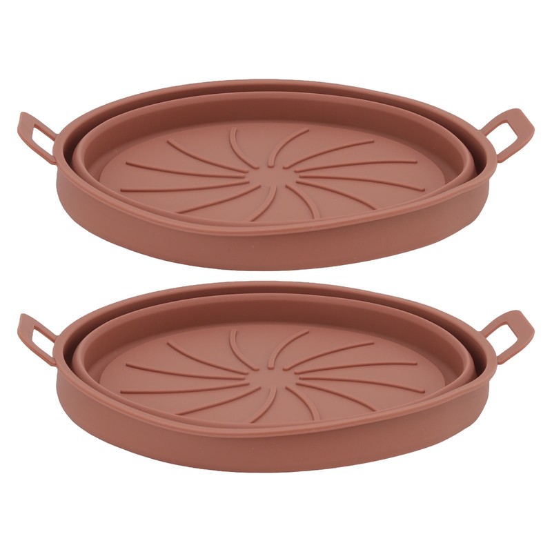 2PCS Fryer Silicone Liners Round 21cm Diameter with Handle Fryer