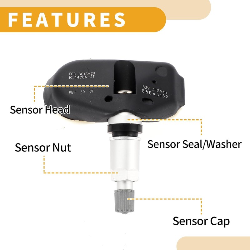 Sensor de presión de neumáticos No.06421S3VA04 Sensor TPMS de coche