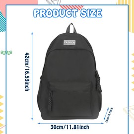 REYOK Kids Backpacks for Boys and Girls School Bags Waterproof Rucksack,Casual Backpack Bookbag for School Middle High Elementary,Lightweight Travel Rucksack Work Bag (Black)