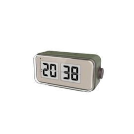 technoline WT270 - Sveglia retrò DCF77 con funzione Flip Clock Design, 2 allarmi con snooze, indicatore della temperatura interna, calendario, retroilluminazione e luce notturna, funzionamento a