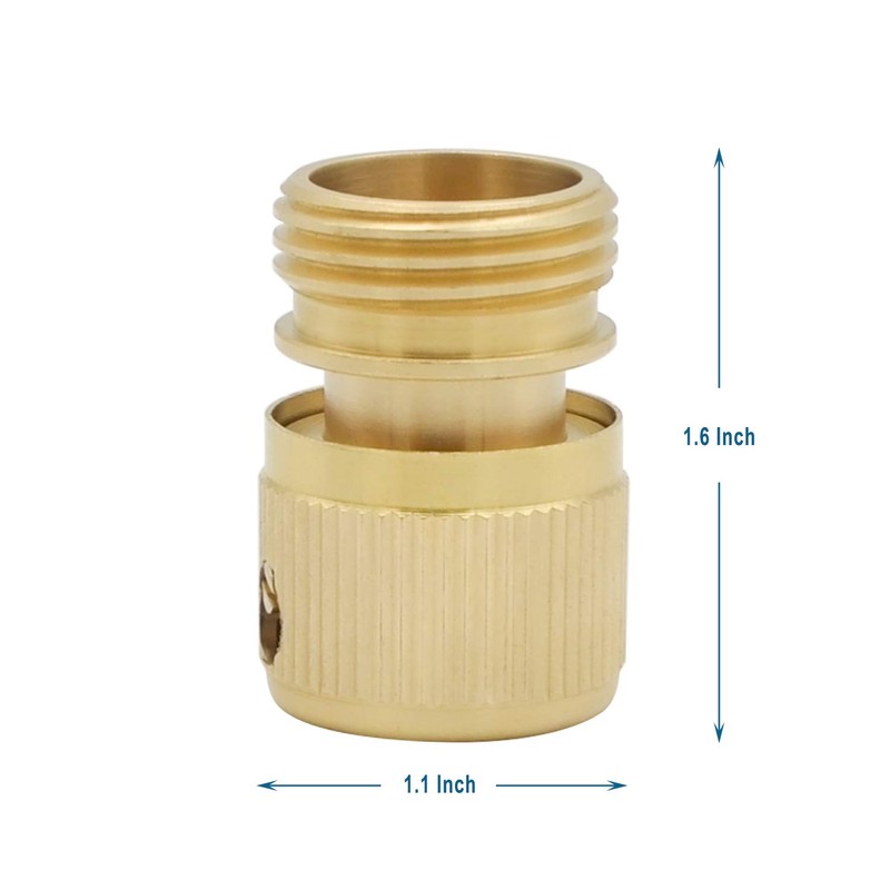 HYDRO MASTER Brass Garden Hose Quick Connector, Solid Brass,3/4 Inch