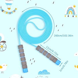 Flintronic - Cuerdas de saltar para niños, paquete de 2 cuerdas de saltar ajustables para niños, cuerda de saltar de 2,6 m con asas de espuma
